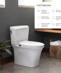 Ecoseat Non Electric Bidet Toilet Seat For Elongated Toilets White With Dual Temperature Water And Dual Nozzle System Easy Installation