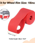 Two Pack 18 Inch By 20mm PVC Rim Tape For Road And Mountain Bikes Lightweight Wheel Rim Liner in red, folded view