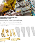 Kick Your Electrical Gear Into High Gear With This 135Pc Cold Pressed Spade Terminals Kit Featuring Durable Brass Male And Female Connectors In 2.8 4.8 And 6.3mm Sizes For Rock Solid Wiring On Cars Machinery And Heavy Duty Power Projects That Never brass spade terminals and nylon sleeves for panel wiring
