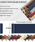 Dark blue self adhesive leather repair tape kit 4x63 inch leather patch for furniture car seats sofas couches boat seats.