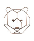 Metallic Copper Bear Head Wire Wall Art For Nursery Decor And Kid Rooms, Modern Woodland Style Metal Wall Art, 10 Inch Square