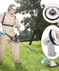 Man using a string trimmer with 3 Pack M10 1.25 Left Hand Thread Collar Flange Nut Set For Pivotrim String Trimmer Lawn Mower Gear Head Blade Case Accessories Direct Replacement Self Lock Nut DIY Ready