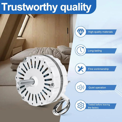 Universal Attic Ventilation Fan Motor Replacement Fits Lomanco 2000 And 1800 Series 120V 60Hz One Tenth HP 1100 RPM displayed with features