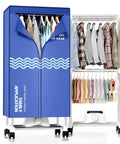 Portable Clothes Dryer With Timer, 60 Inch Laundry Wardrobe Dryer Rack, Ocean Blue, holds up to 40 lbs, flame retardant poles