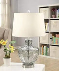 Bold Blue Glass Table Lamp With 25 Inch Thick Glass One Piece UPS Power Cable 2.22 Foot Lead Modern Element Lighting Decor
