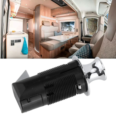 Straight Up Solid Round Zinc Alloy Push Button Cabinet Lock Automatic Push To Close Hardware For Boat Marine Yacht Motorhome RV Doors
