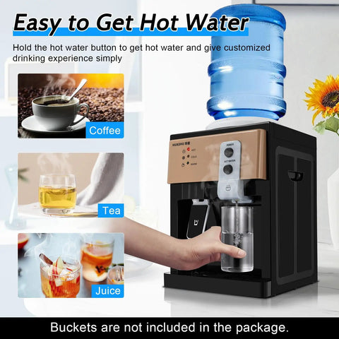 Hot And Cold Water Dispenser For Home Office Dorm One Click Start Auto Temperature Control 3 Settings Desktop Electric Water Cooler Gold Finish