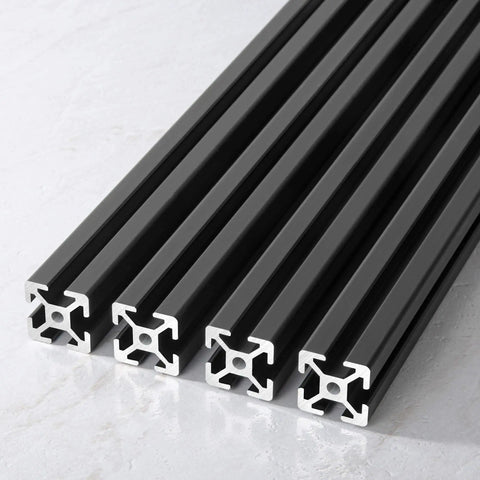 Heavy Duty 1010 T Slot Aluminum Extrusion 1 Inch X 1 Inch Black Anodized Framing Rails with visible T-slot ends.