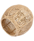 Khaki Rattan Pendant Lamp Shade With Hollow Basket Design, natural rattan material, lightweight, fits standard fixtures, cozy glow
