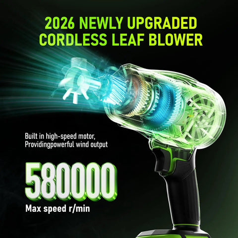 Beast Mode Cordless Leaf Blower With Battery And Charger Turbo Jet 580000 RPM Mini Handheld 21V Electric Blower for Lawn Yard