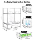 Clear Stackable Storage Drawers Set Of 5 Plastic Organizer Bins With Built In Handles For Countertop Space Saving Storage, ideal for 8oz bottles.