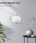 Snow Color Nest Thermostat 2020 Wall Plate Cover And Trim Kit With Easy Install Modern Wall Plate Accessory installed on wall