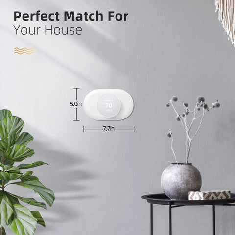 Snow Color Nest Thermostat 2020 Wall Plate Cover And Trim Kit With Easy Install Modern Wall Plate Accessory installed on wall
