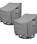 Outdoor Swivel Chair Covers 2 Pack, Waterproof Heavy Duty Patio Lounge Chair Covers, Fits Up To 30W X 34D X 38.5H, Gray