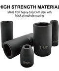 Seventy Piece Half Inch Drive Impact Socket Set With CR V Steel Includes SAE And Metric Standard And Deep Sockets