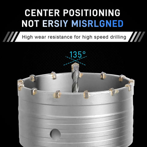 ATOLS concrete hole saw kit; metal carbide teeth hole saw with SDS/Max shanks for brick/stone/cement walls, 30–110 mm