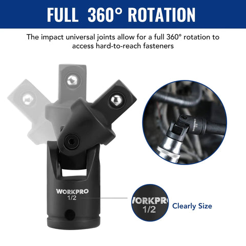 Pro-Grade 18-Piece Impact Socket Extension Set with adapters and swivel joints showcasing 360-degree rotation and use in tight spaces