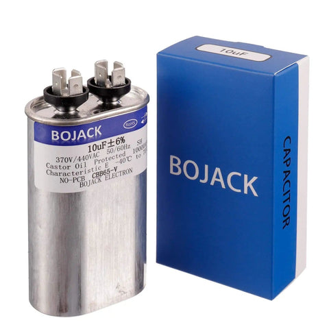 Pro Grade Must Have 10 MFD Run Start Capacitor For AC Motors And Fans Oval CBB65 370V 440V 10uF 6 Percent Tolerance UL Recognized