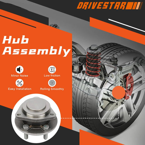 Pair Front Wheel Hub And Bearing Assembly For 2012 To 2020 Dodge Challenger Charger And Chrysler 300 5 Lug With ABS RWD OEM Quality Replacement