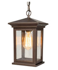 Outdoor Hanging Lantern Pendant Light with Clear Seeded Glass in Oil Rubbed Bronze Finish tough as nails built to last waterproof E26 socket