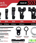 Complete 303 Piece Picture Hanging Hardware Kit With Heavy Duty Wall Hooks Drywall Anchors And Screw Assortment for various weights and sizes.
