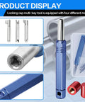 Must Have All In One Universal Locking Cap Tool Kit For HVAC Systems Multi Key Service Wrench Set with pink brass caps