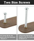 Leather Drawer Pulls 2.5 Inch Black Single Hole Soft Leather Handles with short and long screws for 18mm and 35mm drawers pack of 10