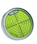 Pro Grade Aluminum Alloy Universal Horizontal Level Tool With Bubble Level Circle 2.4 Inches 60mm Magnetic Silver Green Built For Construction And DIY Projects, green round bubble level