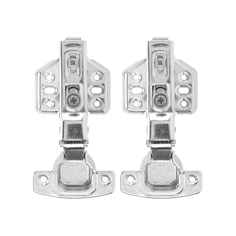 Stainless Steel Cabinet Hinges Set Of Two With 2mm Thick Base And Bright Electroplated Finish Heavy Duty And Smooth Soft Close Damping
