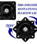 Heavy Duty 8 Inch Bar Stool Swivel Plate with Solid Ring Ball Bearings, 360-degree rotating hardware for smooth spin.