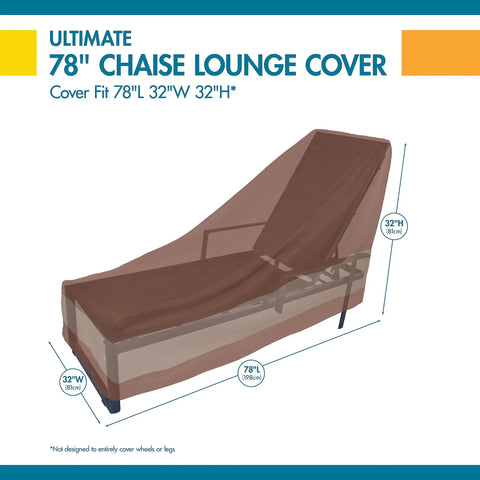 Ultimate Waterproof 80 Inch Chaise Lounge Chair Cover For Outdoor Patio Furniture With Durable Fabric And Taped Seams