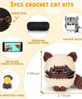 Beginner Crochet Kit for Adults With Amigurumi Projects and Step By Step Video Tutorials, Crochet Cat Kit Display