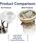 Comparison of Electric Fuel Pump Assembly With Sending Unit O Ring Drop In Replacement showing new vs old models