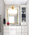 Bathroom mirror with 24 Inch Picture Light For Wall And Vanity In Matte Black With Plug In Or Hardwired LED Over Mirror 12W 3 CCT Dimmable Modern Bath Lighting Fixture Sleek And Dope Vanity Light For Bathroom Makeup Desk Bedroom Powder Room