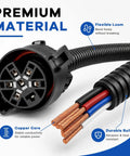 Close-up of Bulletproof USCAR Seven Pin Trailer Wiring Harness With Multi Tow Connector showing copper core cables and flexible loom.