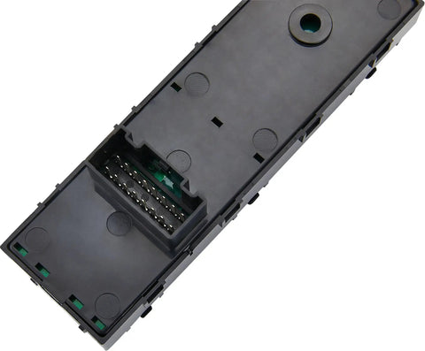 Back view of Driver Side Power Window Switch For Hyundai Tucson 2010 2015, showing plug-and-play connectors, Replaces 93571-2S000.