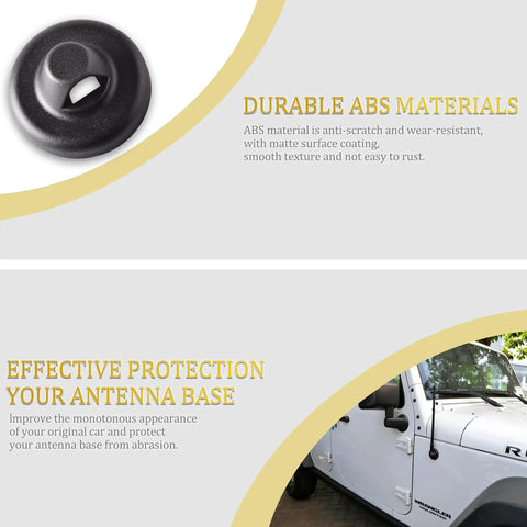 Jeep Wrangler Antenna Bracket Stud Cap Replacement Base Cover For 2007-2023 Wrangler JK 2018 Gladiator 56040950AE Durable ABS