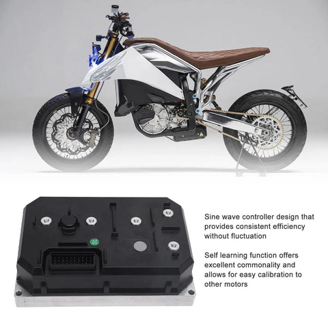 Heavy Hitter 72V 21600W Brushless Motor Speed Controller For Electric Motorcycle Scooter Conversion shown on a motorcycle.