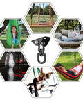 Heavy Duty 360 Degree Rotating Hammock Hooks Kit With 1200 Lb Capacity For A Solid Hang, versatile uses in various settings
