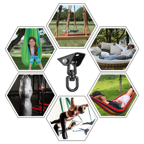 Heavy Duty 360 Degree Rotating Hammock Hooks Kit With 1200 Lb Capacity For A Solid Hang, versatile uses in various settings