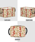 Premium Rectangular Storage Basket For Home Organization Waterproof Fabric Bin With Bold Print Design Perfect For Clothes Quilts Toys And Gear Keep Your Room In Chill Mode, showcasing left side, right side, and bottom views.