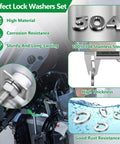 1050 Piece Spring Lock Washer Set For M2 To M12 Stainless Steel Split Lock Washers With Storage Case Anti Loosening Hardware For Bolts And Screws Must Have For High Vibration Engines, 304 stainless steel