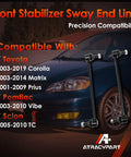 Front Sway Bar Link Pair For Toyota Corolla 2003 2019 And Prius 2001 2009 Two Pack Replacement Stabilizer Links to stop clunking
