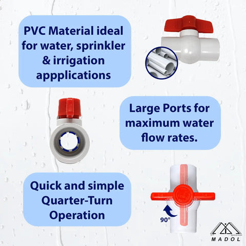 One Inch Pvc Ball Valve Socket Schedule 40 With Quarter Turn T Handle For Quick Flip Water Shut Off And Heavy Duty Inline Plumbing Connections That Slide Right On Without The Hassle
