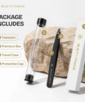 Professional Precision Slant Tweezers For Women And Men Eyebrow Shaping Tool With 25 Degree Slant Tips and packaging