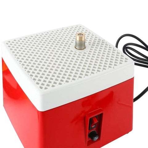 Industrial Mini Portable Stained Glass Grinder With Diamond Bit For Glass Art And Craft Projects, red and white design.