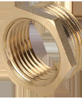 Premium Pneumatic Component Air Solenoid Valve Supplementation Fitting For Quick Connection In 1 To 2 And 1 To 3 Flow With Solid Build Quality, brass fitting close-up, threaded end.