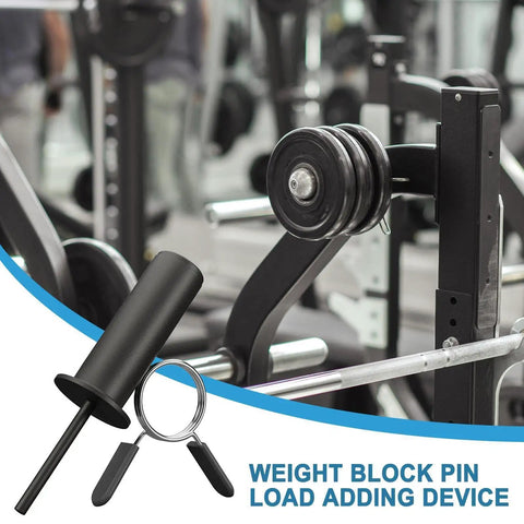 Adjustable Weight Stack Pin For Gym Machines And 2 Inch Barbell Plates with Spring Clip near weight block