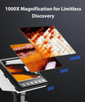 4.3 Inch IPS Digital Microscope 1000X With Built In Lights For Coin Collectors And DIY Lab Projects Crystal Clear Images On A Bright Screen Easy USB Viewing.