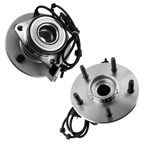 Front Wheel Bearing And Hub Assembly With ABS For Dodge Ram 1500 2000 2001 5 Lug 4WD Premium Replacement, 2 pack, durable steel